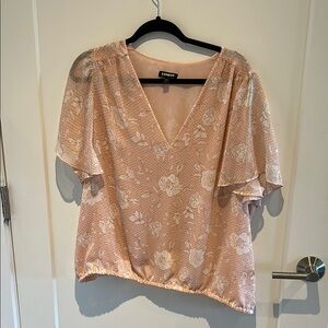 Express Women's Blush Floral Blouse